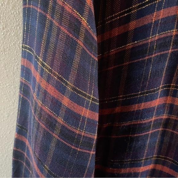 LUCKY BRAND Metallic Plaid Button Down Shirt 2XL light weight super soft - Picture 8 of 14